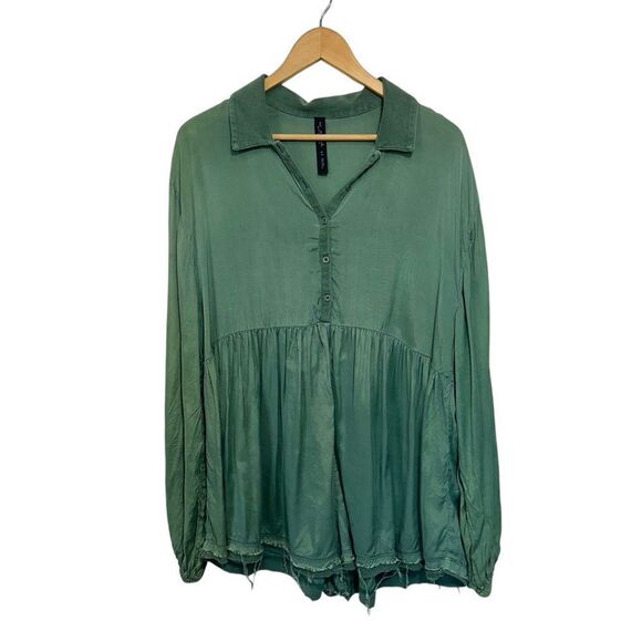 UO Out From Under Green Carina Boho Romper, Small - Picture 1 of 9
